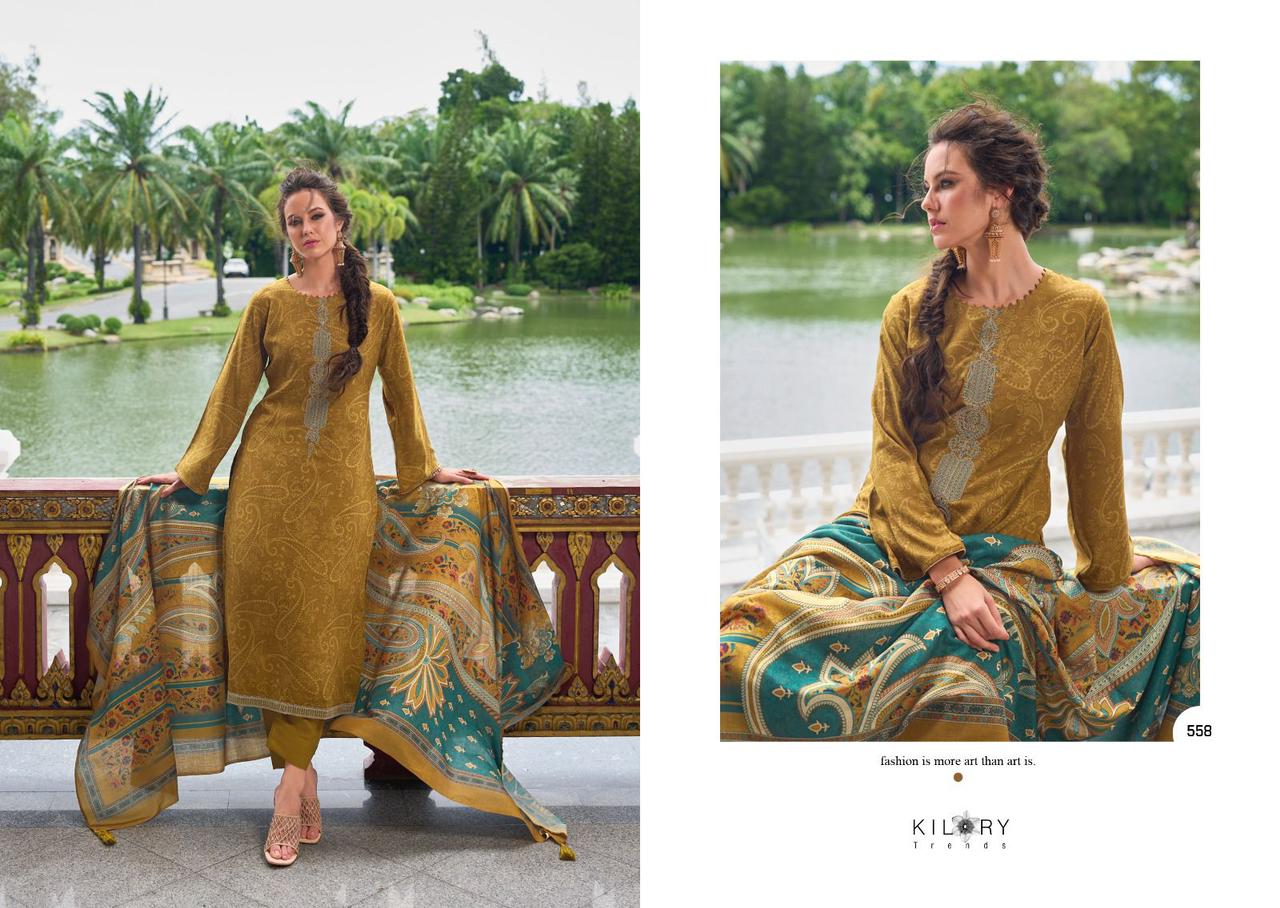 Libas E Khas By Kilory Printed Viscose Pashmina Dress Material